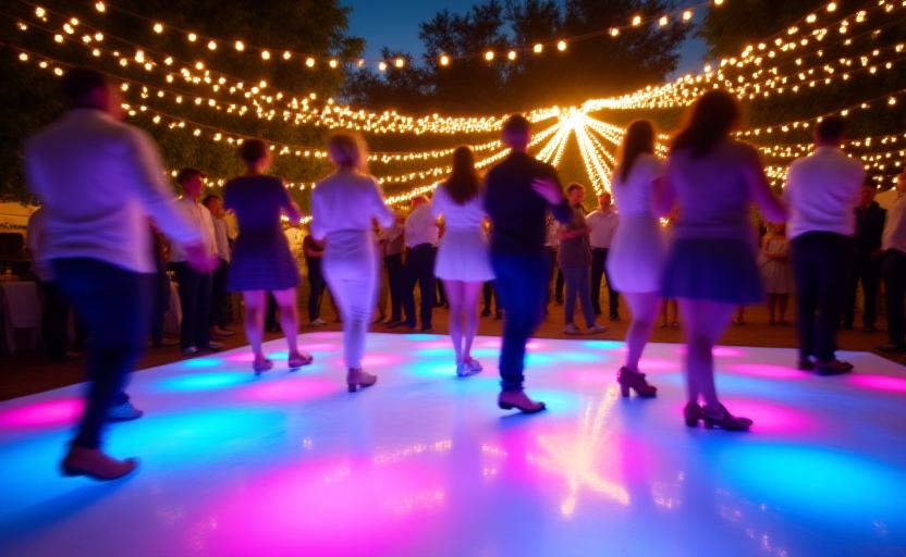 Piste de danse extérieure illuminée